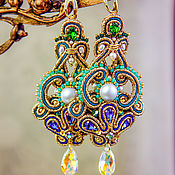 Украшения handmade. Livemaster - original item Emilia Earrings. Luxury earrings. Blue turquoise emerald. Handmade.
