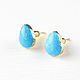 Turquoise gold earrings, earrings with natural turquoise carnations. Stud earrings. Irina Moro. My Livemaster. Фото №5