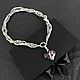 Серебристое колье- чокер из бусин с сердцем из аметиста. Колье. STATEMENTS JEWELRY Only_you_byElena. Интернет-магазин Ярмарка Мастеров.  Фото №2