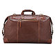 Bolsa de viaje de cuero 'Metrópolis' (textura marrón). Travel bag. Russian leather Guild. Ярмарка Мастеров.  Фото №6