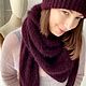 Заказать Шапка и косынка из ангоры бордовый комплект. Lesi_knit. Ярмарка Мастеров. . Комплекты головных уборов Фото №3