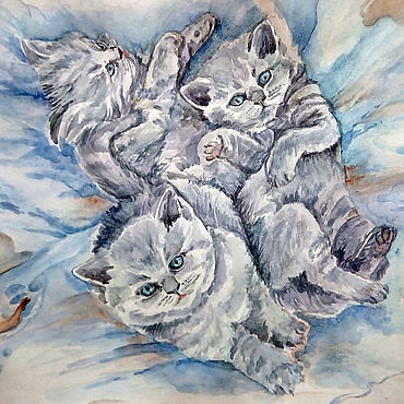 Картины и панно ручной работы. Ярмарка Мастеров - ручная работа Котята. Handmade.