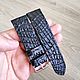 Ремешок из крокодила 22мм черный. Ремешок для часов. Haymar (Айк Mаргарян). Интернет-магазин Ярмарка Мастеров.  Фото №2