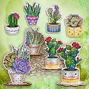 Для дома и интерьера handmade. Livemaster - original item Decor: Funny cacti, collection. Handmade.