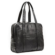 Сумки и аксессуары handmade. Livemaster - original item Large Travel Sports Fitness Black Leather Bag. Handmade.