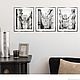Paris Black and white photos interior. Triptych fine art photographs Paris. Elena Anufrieva
