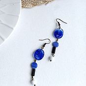 Украшения handmade. Livemaster - original item Classic Glass Blue Earrings. Handmade.