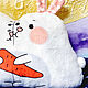 Игрушки Кролики подушка-обнимашка подарок на 14 февраля, день рождения. Игрушки. Лариса дизайнерская одежда и подарки (EnigmaStyle). Ярмарка Мастеров.  Фото №4