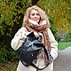 Black backpack leather female rush Hour Mod R31-111. Backpacks. Natalia Kalinovskaya. Online shopping on My Livemaster.  Фото №2