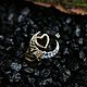 Кольцо «Волшебный лес» серебро с позолотой. Серебряное кольцо сердце, Кольца, Москва,  Фото №1