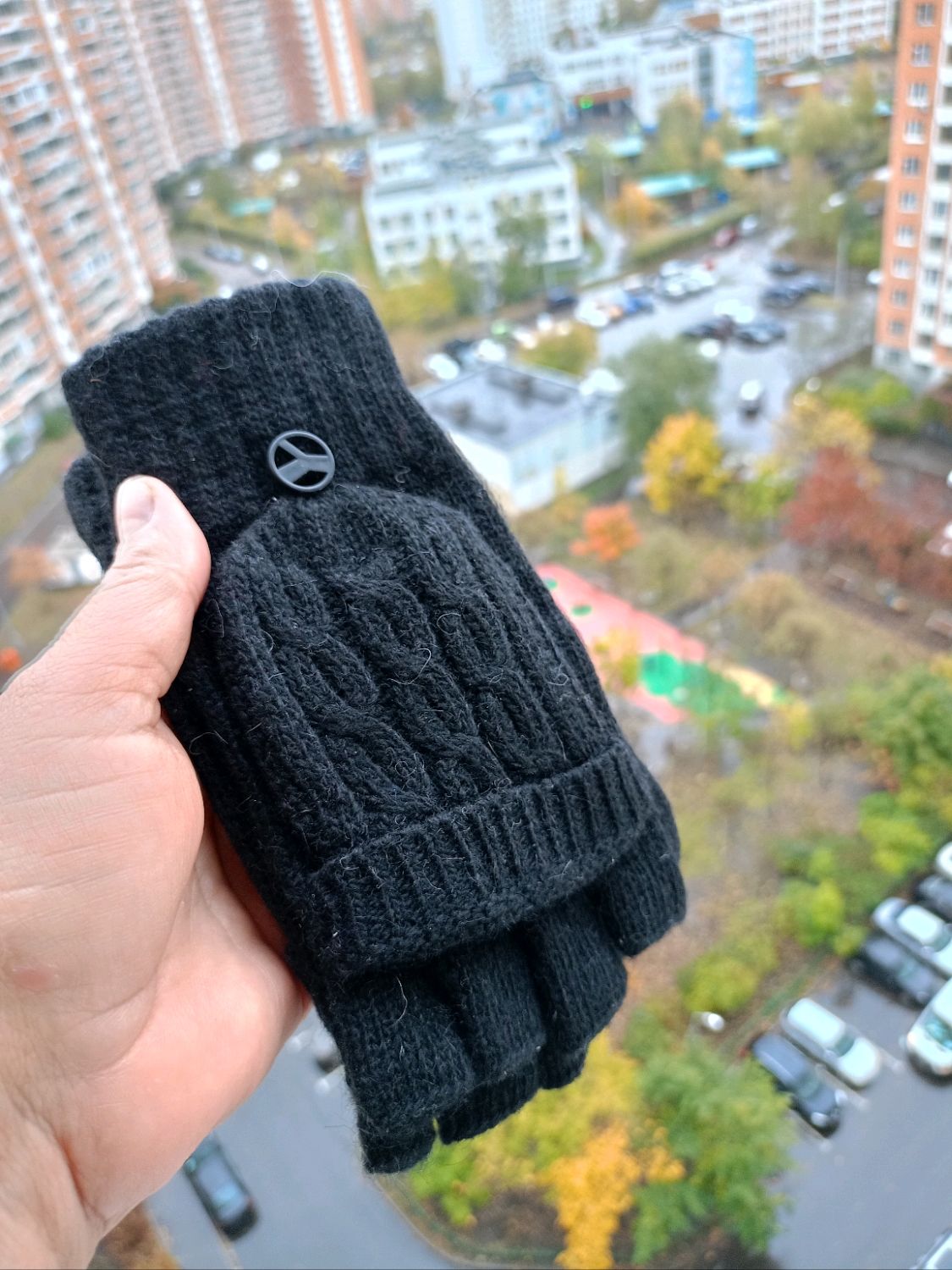 Митенки, полуварежки, перчатки без пальцев, чёрный цвет, унисекс купить ...