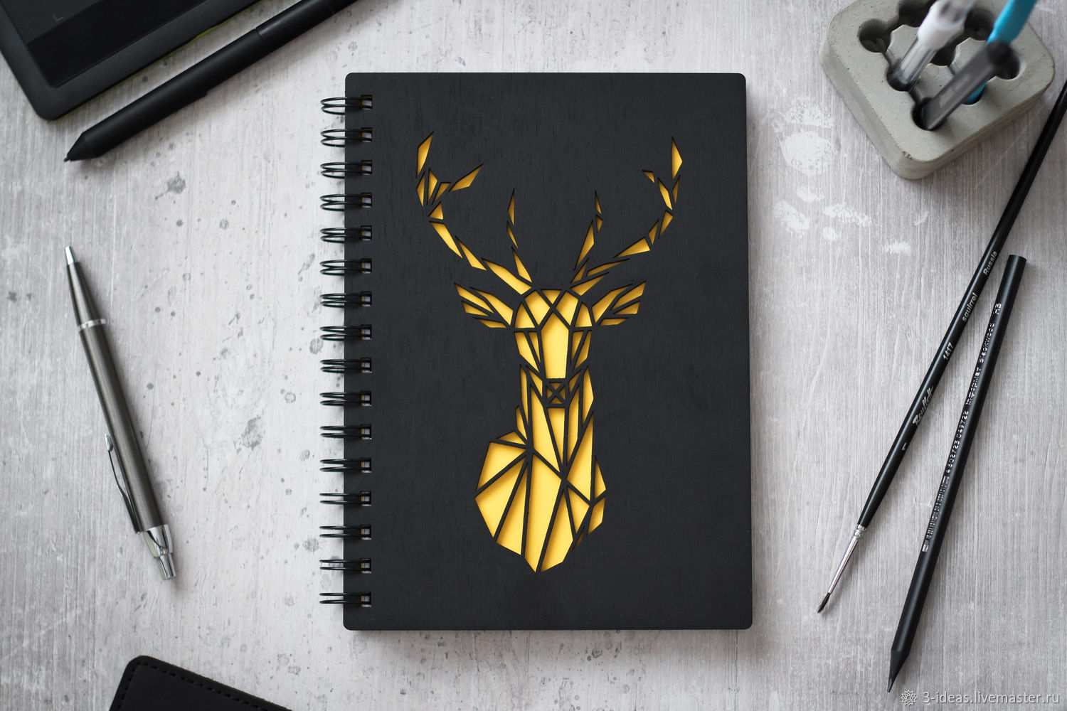 Wooden Notebook Polygonal Deer, Notebooks, Moscow,  Фото №1