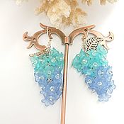 Украшения handmade. Livemaster - original item Earrings clusters of blue blue Cornflowers and buttercups long. Handmade.