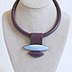 Necklace made of leather with chalcedonies. Collection VIOLA. RES. Necklace. aLena. Online shopping on My Livemaster.  Фото №2