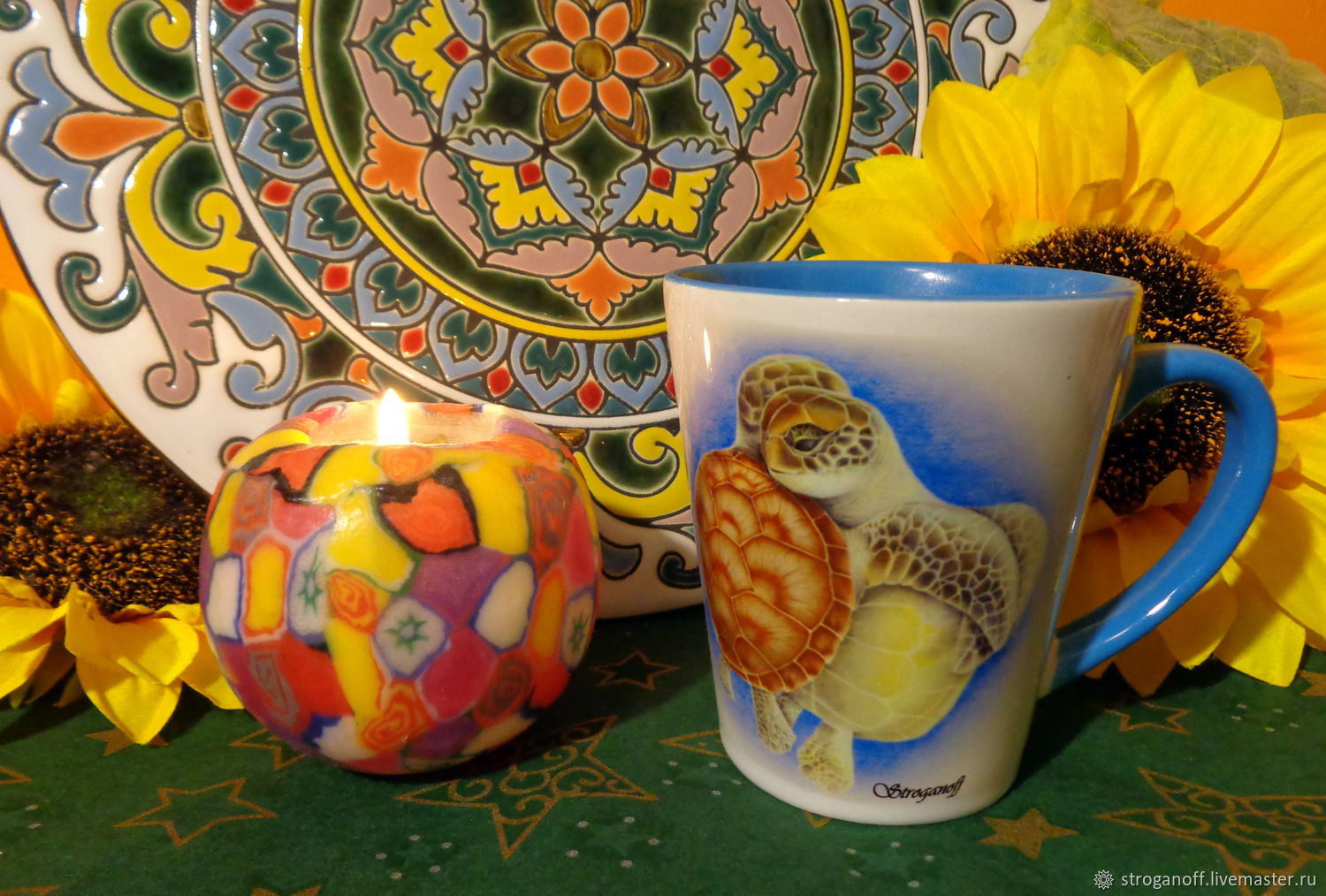 Mug with the author's drawing ' Turtles', Mugs and cups, Kirzhach,  Фото №1