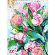 Картина Тюльпаны розовые маслом подарок женщине, Картины, Самара,  Фото №1