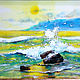 The sea, stained glass painting, Pictures, Moscow,  Фото №1
