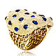 Gold ring with sapphires 6,1 ct German Kabirski, Rings, Moscow,  Фото №1