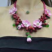 Украшения handmade. Livemaster - original item Necklace: Bright rose. Handmade.
