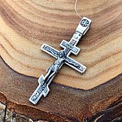 Крест серебряный с чернением и позолотой