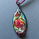  Pomegranate on Labrador in the form of a pomegranate leaf. Pendant. greka. My Livemaster. Фото №5