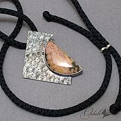 Украшения handmade. Livemaster - original item Large silver 925 pendant with Jasper Daisies. Handmade.