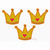 Материалы для творчества handmade. Livemaster - original item Embroidery patch Royal crown applique on felt. Handmade.