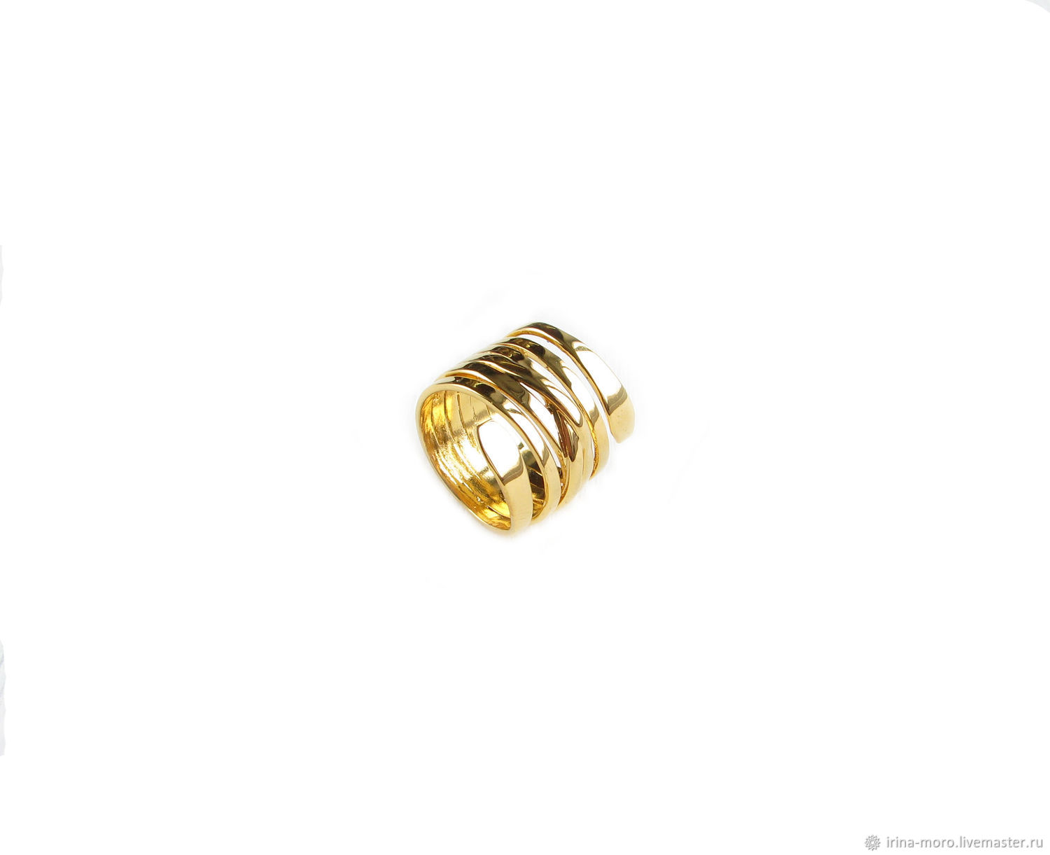 Кольцо спираль, золотое кольцо в виде спирали, кольцо змейка, Кольца, Москва,  Фото №1