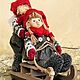 Куклы "Дети на санках" Дания, Интерьерная кукла, Москва,  Фото №1