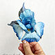 Brooch made of silk iris blue. Brooches. natalya-4 (natalya-4). Online shopping on My Livemaster.  Фото №2