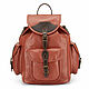Leather backpack 'Middle' (brown), Backpacks, St. Petersburg,  Фото №1