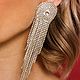 Серьги из стразовой ленты. Серьги классические. Алла (ALLAiMODA) (accessorieslife). Интернет-магазин Ярмарка Мастеров.  Фото №2