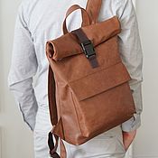 Сумки и аксессуары handmade. Livemaster - original item Backpack leather male 