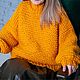 Стильный укороченый желтый свитер оверсайз. Свитеры. knitting4you. Ярмарка Мастеров.  Фото №4