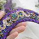 Order Headbands: Lilac headdress is embroidered with beads and sequins. vettochka. Livemaster. . Headband Фото №3