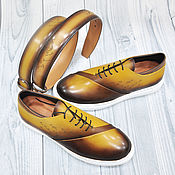 Обувь ручной работы handmade. Livemaster - original item Sneakers and belt, made of genuine cattle leather, handmade.. Handmade.