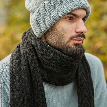 Как просто связать спицами красивый, стильный мужской шарф с двухсторонним узором