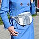 Order Waist bag: Women's waist leather bag blue and white Anetta S98. Natalia Kalinovskaya. Livemaster. . Waist Bag Фото №3