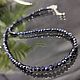 Women's beads made of natural stones sapphire with a cut of 3 mm, Beads2, Moscow,  Фото №1