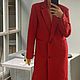 Красное пальто длинное женское из 80% шерсти с хлопком. Пальто. Rita8481ska. Ярмарка Мастеров.  Фото №5