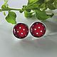 Earrings silver plated Pea red, Earrings, Moscow,  Фото №1