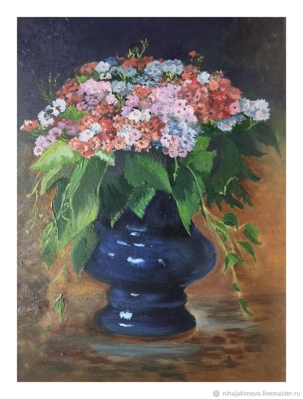 Картины: \"Букет цветов. Флоксы\" в интернет-магазине Ярмарка Мастеров по ...