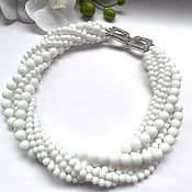 Украшения handmade. Livemaster - original item Necklace white agate 