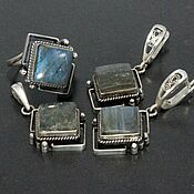 Украшения handmade. Livemaster - original item Earrings, ring and pendant with labradorite made of 925 DD0120 silver. Handmade.