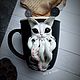Cthulhu cat mug with polymer clay decor handmade, Mugs and cups, Tula,  Фото №1
