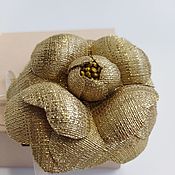 Украшения handmade. Livemaster - original item Gold camellia brooch in Chanel style. Handmade.