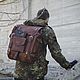 Average Hiking backpack genuine leather Vintage, Backpacks, Yuzhno-Uralsk,  Фото №1