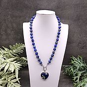 Украшения handmade. Livemaster - original item Natural Lapis Lazuli Sautoire / Necklace with Pendant. Handmade.