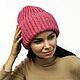 Women's hat Takori, voluminous, cashmere, mohair, dry rose. Caps. SIBERIA COOL (knitting & painting) (Siberia-Cool). My Livemaster. Фото №4