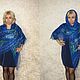 Blue shawl, Lace Russian embroidered shawl, Bridal cape. Shawls. Oksana (superplatok). My Livemaster. Фото №5